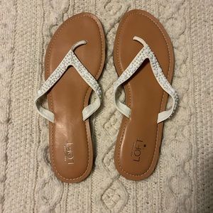 Anne Taylor Loft Sequins Flip Flops